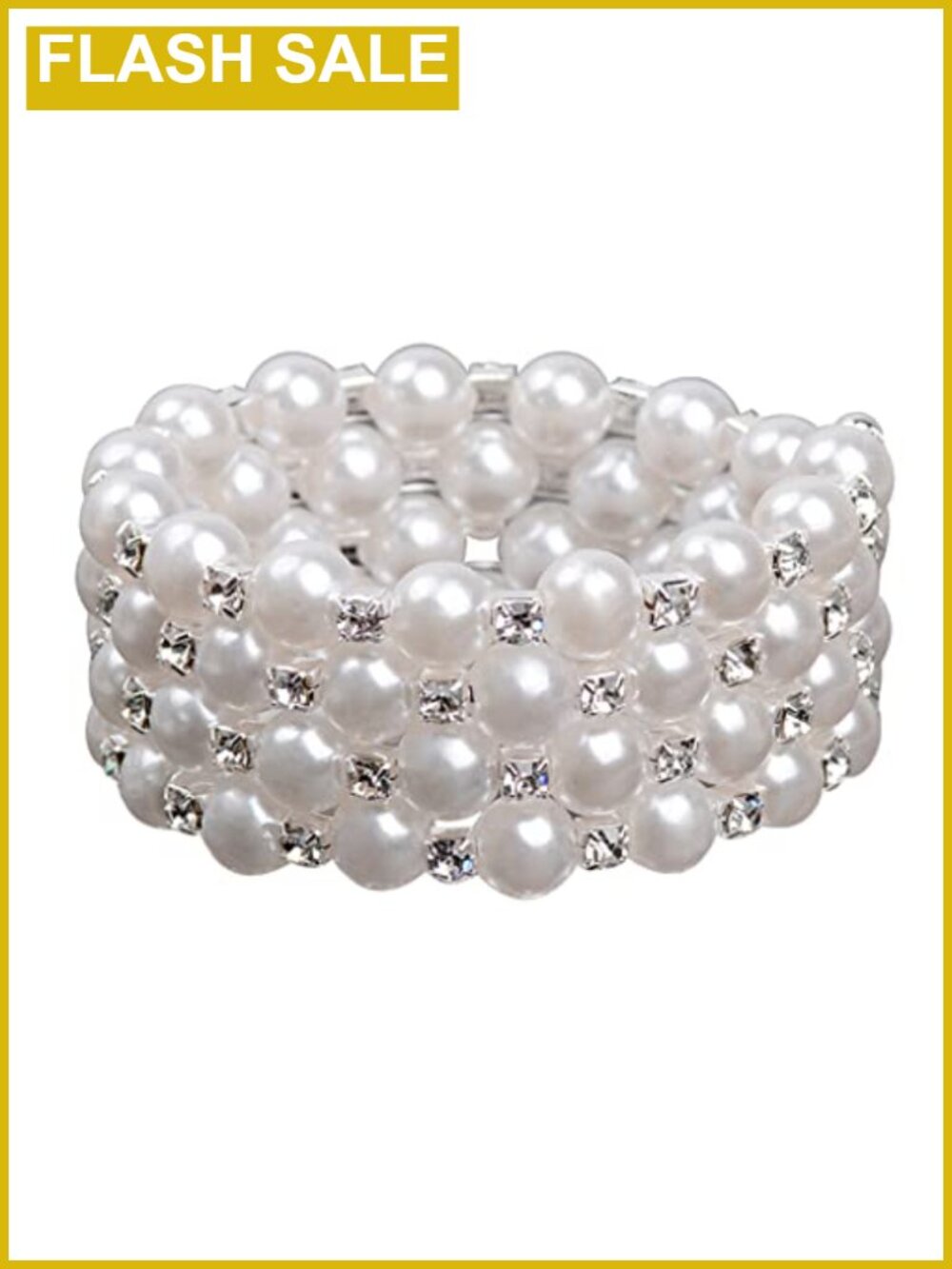 Simulated Pearl Stretch Bracelet Set Stackable Elastic Bangle Wedding